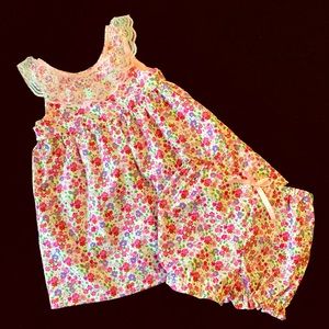 Miss Smarty Pants Floral Dress Set Size 22-18 Mos